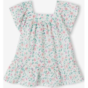 Baby - Jurk - Wit - Bloemenprint - Vlindermouwen