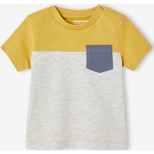 Baby colorblock T-shirt met korte mouwen geel