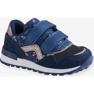Sneakers met klittenband in running stijl meisjesbaby marineblauw