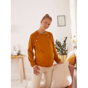 Zwangerschaps- en voedingssweatshirt van fleece camel