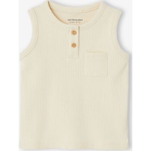 Geribbelde baby tanktop ecru