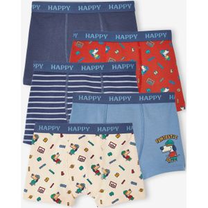 Set met 5 stretch boxers hond voor jongens grijsblauw