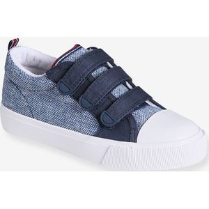 Stoffen sneakers met klittenband voor kinderen veel blauw