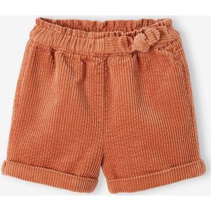 Babyshort van ribfluweel roest