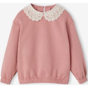 Sweater met sierlijke kraag van macram� meisjes rouge