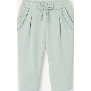 Fleece-pantalon voor meisjesbaby saliegroen