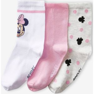 Set van 3 paar Disney� Minnie sokken roze, grijs gechineerd en wit