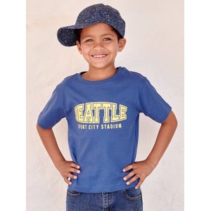 T-shirt met college-uitstraling voor jongens blauw