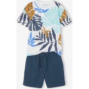 Set shirt + short van gaas voor jongens nachtblauw