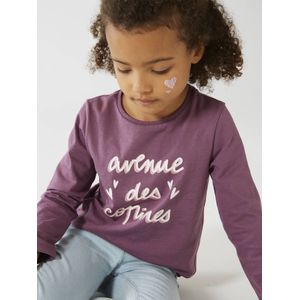 T-shirt met tekst voor meisjes paars