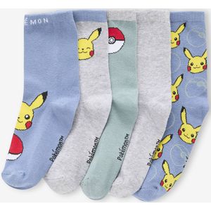 Set van 5 paar Pokemon� sokken hemelsblauw