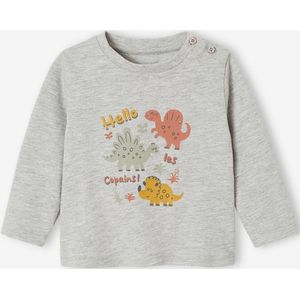 Decoratief T-shirt babyjongen gem�leerd grijs