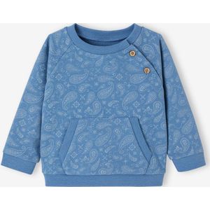 Babysweater met bandanamotief blauw