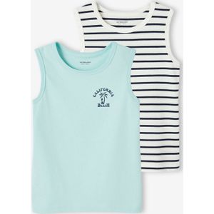 Set van 2 tanktops voor jongens veel groen