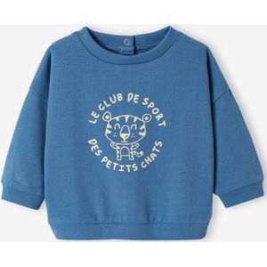 Basic sweater van molton baby's blauw