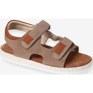 Anatomische leren sandalen voor jongens taupe