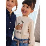 Sweater met na�ef motief meisjes beige