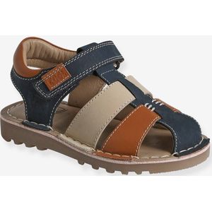 Leren sandalen met klittenband kinderen kleutercollectie veel blauw