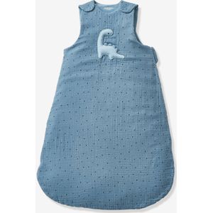 Speciale zomerslaapzak van katoengaas KLEINE DINO blauw