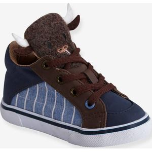 Halfhoge baskets jongen met buffel tong bleu denim