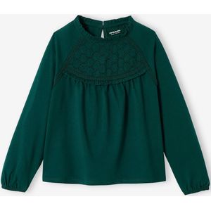 Shirt van Engels borduurwerk voor meisjes ecru