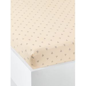 Hoeslaken baby NAVY SEA beige, bedrukt