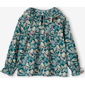 Meisjesblouse met bloemenprint dennen