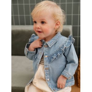 Babyjasje van denim met ruches gebleekt denim