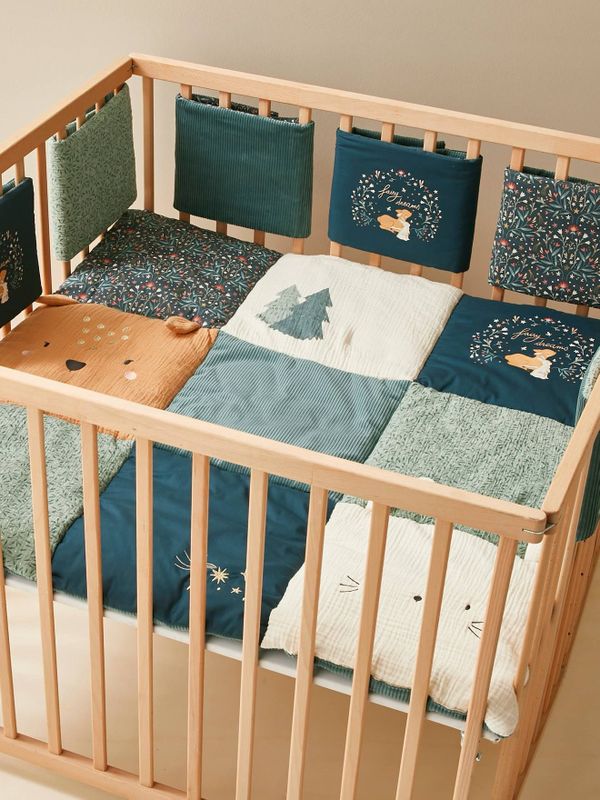 Bedbumper/stootrand box BROC�LIANDE groen, bedrukt