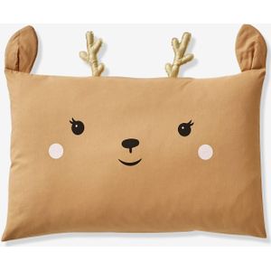 Kussensloop met hert voor baby GREEN FOREST Oeko-Tex� beige