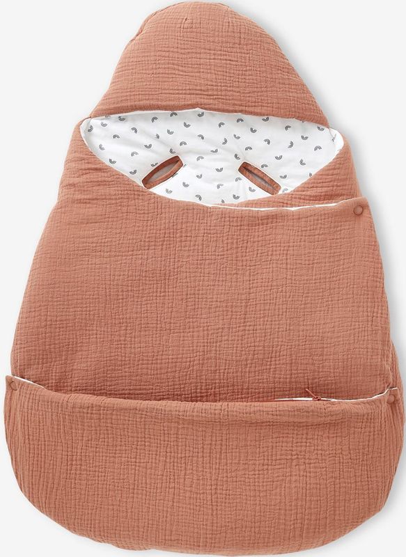 Katoengaas - Engelennestje - Terracotta - Katoen - 2-in-1 Functie