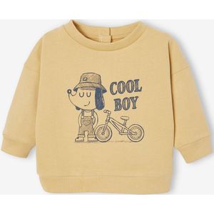 Sweatshirt Basics dierenmotief voor baby's okergeel