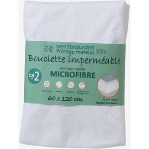 Set van 2 ultra-absorberende microvezel onderlakens wit