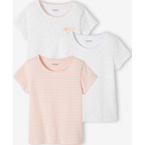 Set van 3 shirts voor meisjes met korte mouwen BASICS wit