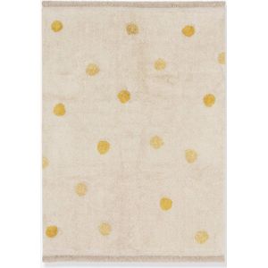 Wasbaar katoenen tapijt met stippen - LORENA CANALS geel