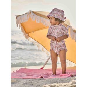Zwemset met UV-bescherming voor meisjesbaby + T-shirt + broekje + hoedje rozen