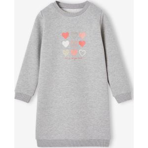 Basics fleece meisjesjurk smaragdgroen