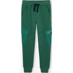 Joggingbroek jongens met sport klepzakjes groen