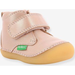 Leren laarsjes meisjesbaby Sabio KICKERS� 1ers pas metaalroze