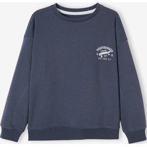 Jongenssweater met motief op de borst leiblauw