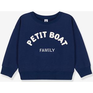 Kindersweater van joggingstof PETIT BATEAU biologisch katoen blauw