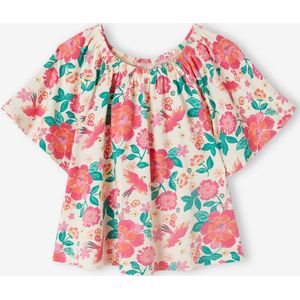 Shirtblouse met vlindermouwen voor meisjes meerkleurig