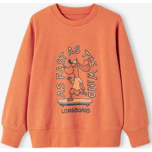 Jongenssweater Basics met grafische motieven abrikoos