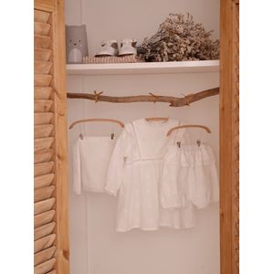 Feestelijke babyset: jurk, pofbroek en haarband wit