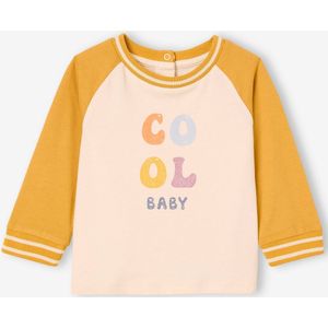 'Cool baby' babyshirt met lange mouwen en van biokatoen mosterdgeel