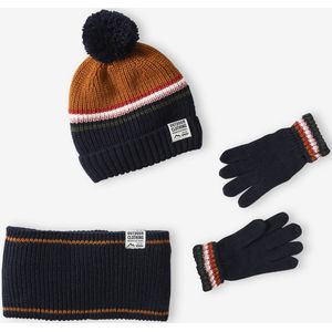 Set muts snood handschoenen/wanten 2/3 jaar middenblauw