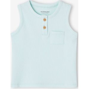 Geribbelde baby tanktop hemelsblauw