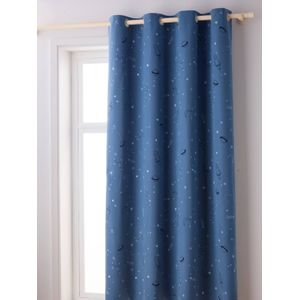 Glow-in-the-dark oogjesgordijn met sterretjesprint blauw