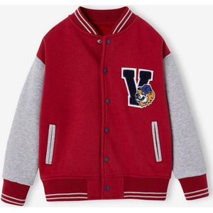 Teddy-sweatshirt in fleece voor jongens met lusbadge. rood