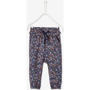 Babybroek met print elastische taille leisteenblauw